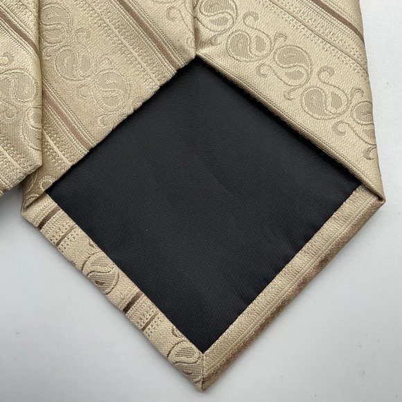 Covington Men's 100% Silk Neck Tie Gold - Picture 4 of 5